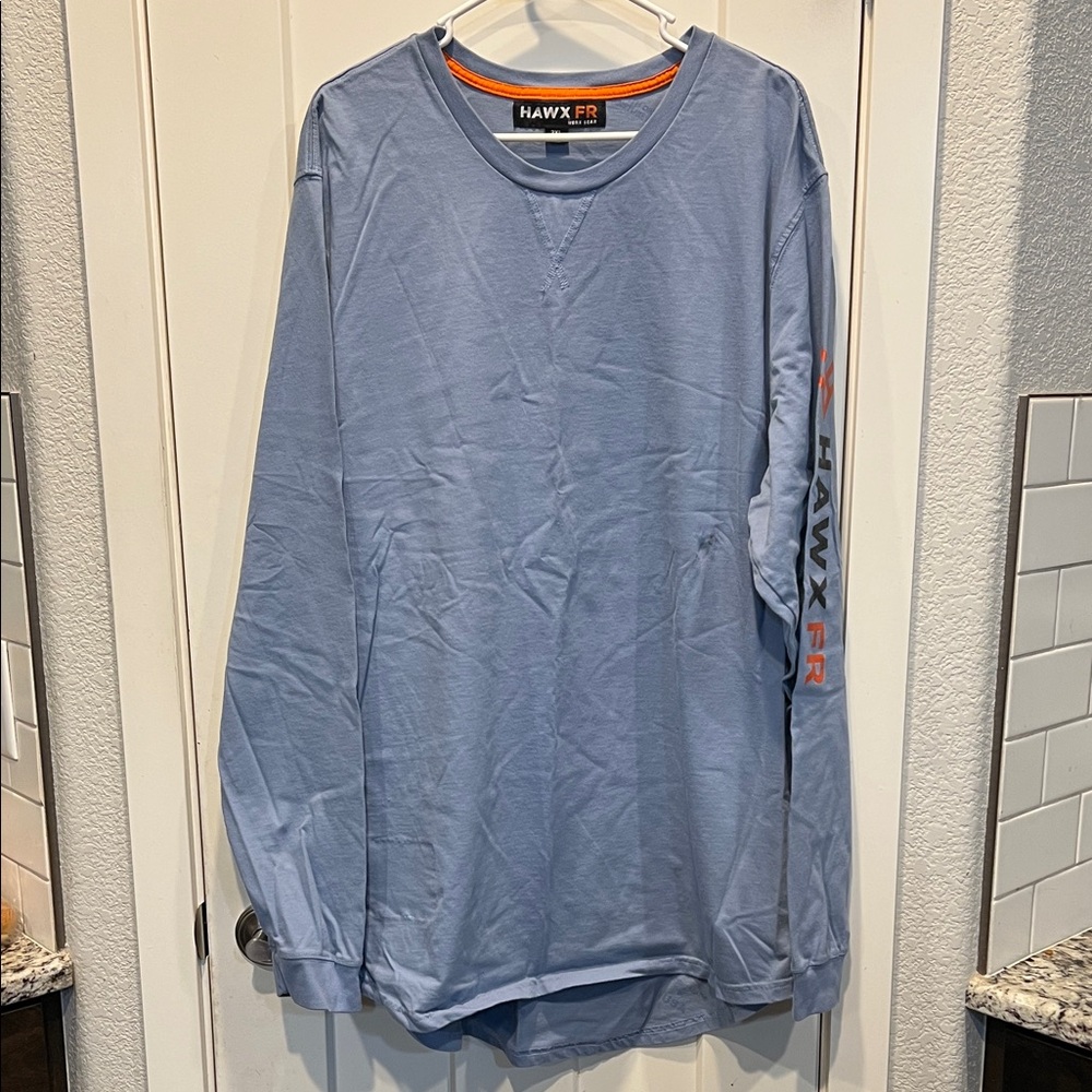 Hawx FR Light Blue Long Sleeve Men's Tee